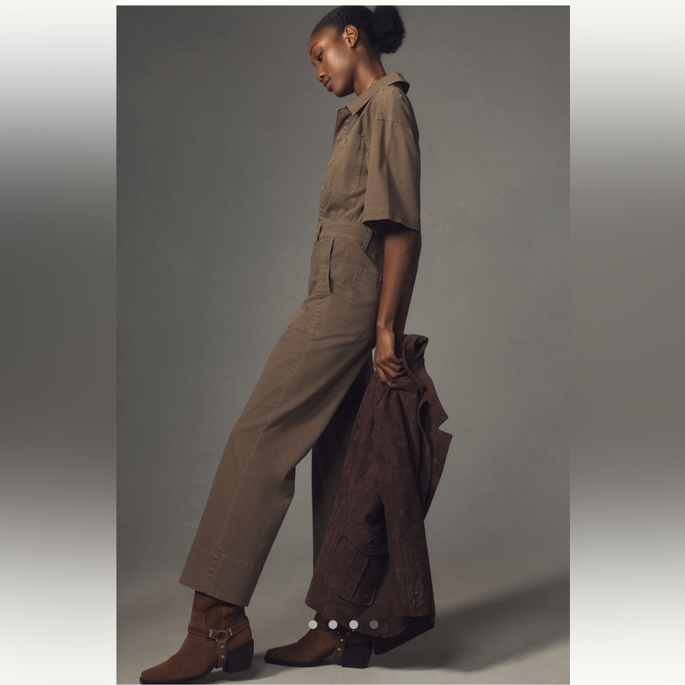NWT Pistola Brown Short Sleeve Jumpsuit - Picture 2 of 8